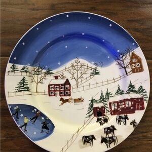 Bath & Body Works Collectors Plate Winter Christmas Scene Grandma Country